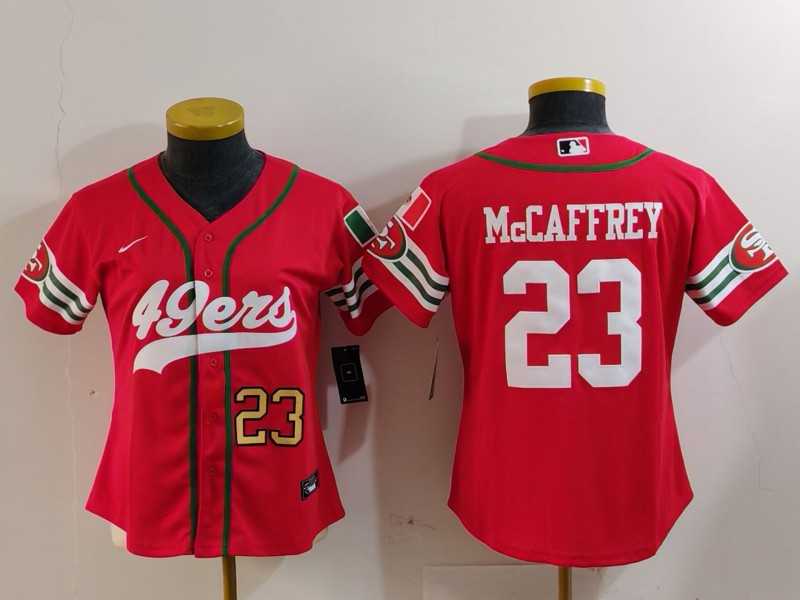 Womens San Francisco 49ers #23 Christian McCaffrey Red Mexico Cool Base Stitched Baseball Jerseys->women nfl jersey->Women Jersey